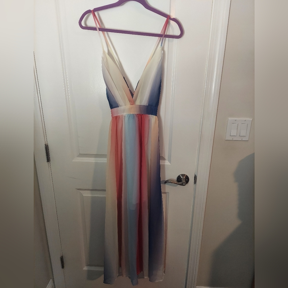 Multicolor Striped Maxi Dress